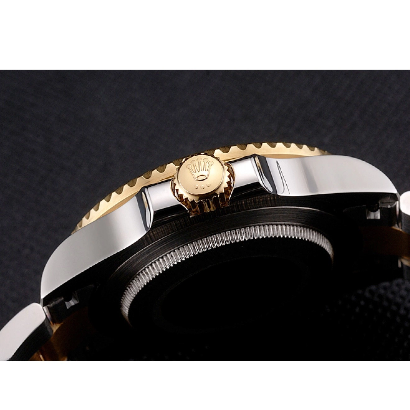 Rolex aaa copy Steel Tone Diamond Dial Gold Swiss Gold Black Bezel Markings Bracelet Submariner Rolex Two 0729